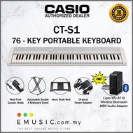 Casio CT-S1 76-key Portable Keyboard with X Stand and Sustain Pedal - White (CTS1 / CT S1 / CTS1-76)