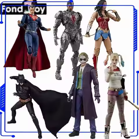 In Stock Genuine FondJoy DC Justice League Action Figures – Batman Wonder Woman Superman Cyborg Harl