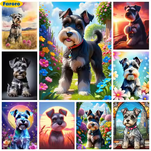 Standard Schnauzer 5D Diamond Painting Pet Dog Mural Diy Diamond Embroidery Cross Stitch Children Cr