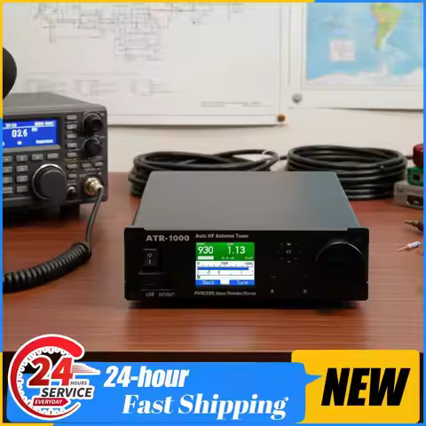 AMNVOLT ATR1000 1000W 1.8-30MHz Automatic Antenna Tuner 1.8In TFT Screen Full Waveband Radio Receive