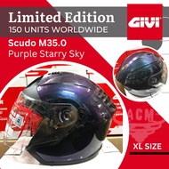 GIVI Limited Edition M35.0 Jet Scudo Double Visor Helmet XL Lembayung Rainbow Purple Starry Night To