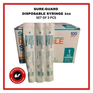 Sure-Guard Disposable Syringe 1cc (Set of 3)