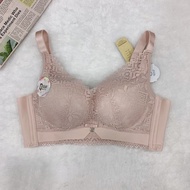 Adjustable Mid-Thin Cotton Bra 6827 Gathered B-Cup Soft Q Elastic Fabric for Flank Reduction Womens