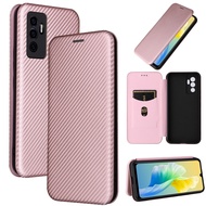 Ốp cho Vivo v23e V23 v21e 4G V21 4G V21 5g V20 V20 Pro V20 se sợi carbon nam châm mạnh vỏ Nắp gập Có