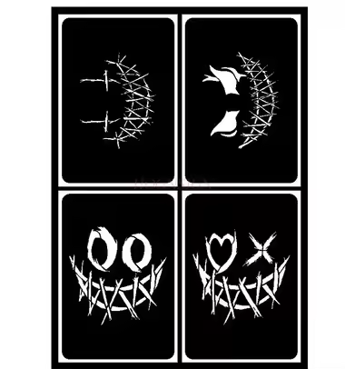 Spray Tattoo Template 12 Constellation Hollow out Pattern Joker Smiling Face Dark Flower Arm