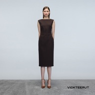 VICKTEERUT (ราคาปกติ 13880-.) Re-Edition Sleeveless Sheath Dress with Belt Detail เดรสเข้ารูป เดรสแข