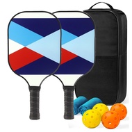 INT2 Pickleball Paddles, USAPA Approved Carbon Fiber Pickleball Set of 2 Rackets & 4 Pickle Balls Gr