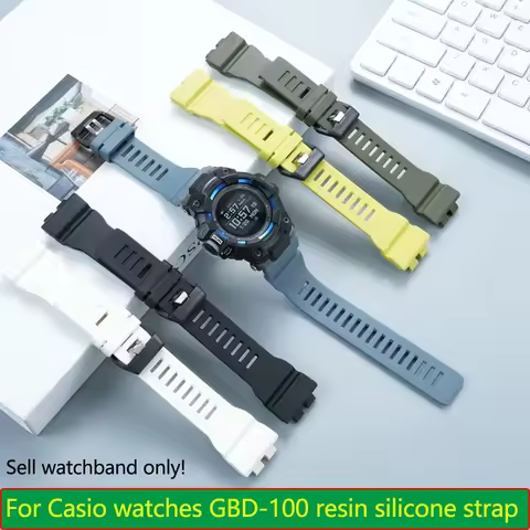 GBD-100 resin watch strap Fit for Casio watches GBD-100-1 GBD-100 sports waterproof silicone watch b