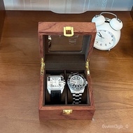 🧉QZ Han Mike Black Walnut Watch Storage Box Padauk Wooden Precious Jewelry Box Watch Display Box Box with Lock Glass Wat