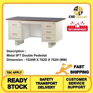 EHL FURNITURE - METAL CABINET Steel / Metal Double Pedestal Desk / Steel Desk / Meja Besi / Office F