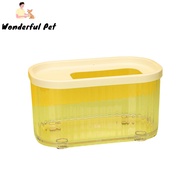 Wonderful Pet Hamster Sand Bath Non-slip Small Pet Sand Bath Transparent Sand Bath House for Hamsters Easy to Clean Stress Relief Digging Supply Non-slip Cage Accessory with Anti-sand Baffle Favorite