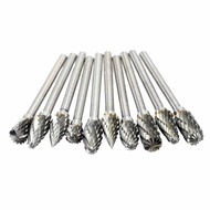Electric Grinding Accessories 10pcs 0.12*0.24inch Tungsten Steel Carbide Milling Cutter for Rotary B