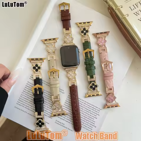 Luxury Diamond Leather Strap For Apple iWatch Series 10 9 8 7 6 5 2 SE Ultra 38 40 41 42 44 45 46 49