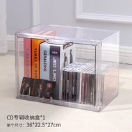 Acrylic CD Storage Box Transparent Dustproof Album Display Case Kpop Lightstick CD Showcase Home Org