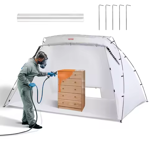 SucceBuy Portable Paint Booth Shelter 7.5x5.2x5.2/10x7x6ft Foldable Spray Painting Tent for Furnitur