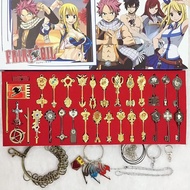 [ในสต็อก] Fairy Tail จี้พวงกุญแจการ์ตูนชุดอุปกรณ์ต่อพ่วงอะนิเมะ Fairy Tail Key Lucy Star Spirit Cons