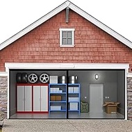 Fiberglass Magnetic Garage Door Screen 9x7 FT for 1 Car Door Magnetic Closure Heavy Duty Weighted Bo