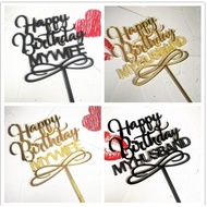 Acrylic Topper Cake Decoration Birthday Cake Happy Birthday Husband and Wife Wife Wife Husband Coupl