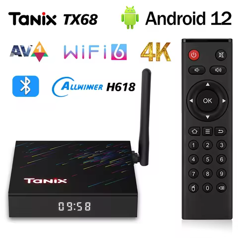 Wifi6 Android12 Tanix TX68 TV Box Allwinner H618 2GB/4GB RAM 16GB 32GB/64GB BT AVI 2.4G&5G Wifi 4K H