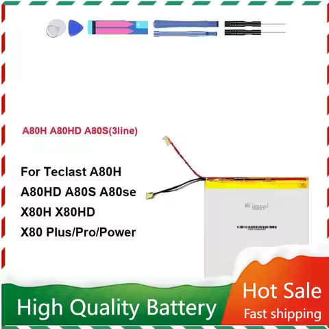 Replacement Battery (3line) 6000mAh for Teclast A80H A80HD A80S A80se X80H X80HD X80 Plus &Pro &Powe