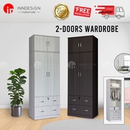 [LOCAL SELLER] Micky 4 Doors Wardrobe With 2 Drawer/Open Wardrobe