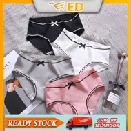 【ED GADGET 】Women Panties Middle Waist  panties Breathable No Trace Antibacterial Panty seluar dalam