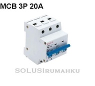 MCB 3 PHASE BRIGHT-G 20 A / SIKRING 3 PAS 20 AMPERE / MCB 3P 20 A