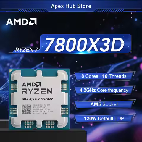 NEW AMD Ryzen 7 7800X3D 4.2GHz 5NM Socket AM5 L3=96M DDR5 8-Core 16-Thread R7 7800X3D Processor 120W