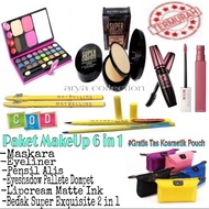 Paket Kosmetik Wanita Lengkap Termurah / Paket Makeup Maybelline 6 in 1 - Maskara - Eyeliner - Lipst