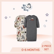Gerber Set 2 Helai Gaun Bayi Lelaki – Corak Dino / BB King Kong Gerber 2-Pack Baby Boys Dino Gowns