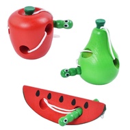 Apple-Eating Worm - Apple-Eating Worm Wooden Toy Set for Children