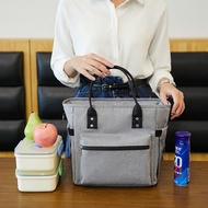 [Bento Bag] Portable Diagonal Zipper Insulated Bento Bag Casual Oxford Cloth Waterproof Large Capaci