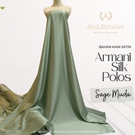 Kain Satin Premium Armani Silk Original Warna Sage Green
