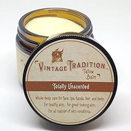 Vintage Tradition Beef Tallow Balm for Skin Care – Unscented, All Purpose Balm for Sensitive Skin Heals and Hydrates with Olive Oil + Tallow from Grass-Fed Cows – Beef Tallow for Skin by, 2 fl. oz.