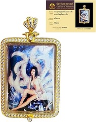 037.Magical Thai amulet of the 9-tailed fox lady Aj Lhong Kemmungkorn brings luck in love, success i