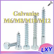 Galvanized hexagonal self-tapping DIN571 Galvanized wood screw Self-tapping screw Extended hexagonal
