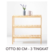 Wooden Shelf 80 CM / Rak Kayu / Rak Serbaguna/ Rak Sepatu Kayu /Rak Taman 3 susun