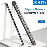 JOHETY 24 & 48 Port Shielded & Unshielded Blank Patch Panel, 19" Rack Mount LAN Network Distribution