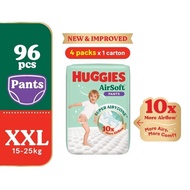 HUGGIES AirSoft Pants Diapers XXL 24s (4 Packs) Breathable and soft diapers for baby