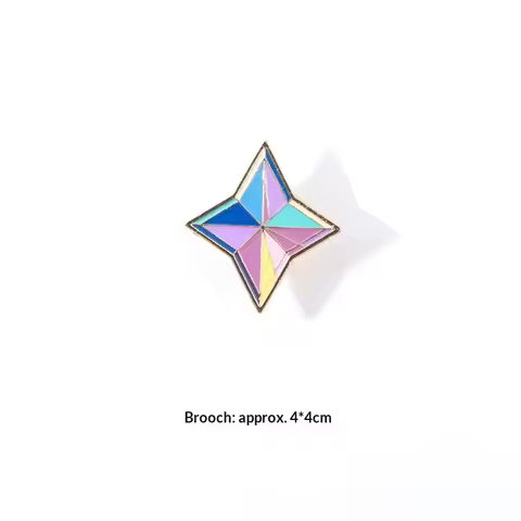 Genshin Impact Game Merchandise Primogem Crystal Colorful Metal Badge Simple Couple Student Gift Bac