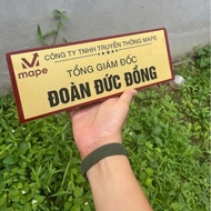 Bronze wood title plate, solid triangle base