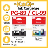 PG-89 PG89 89 Black CL-99 CL99 99 Color Tri-Color Ink Cartridge for PIXMA E560 Model