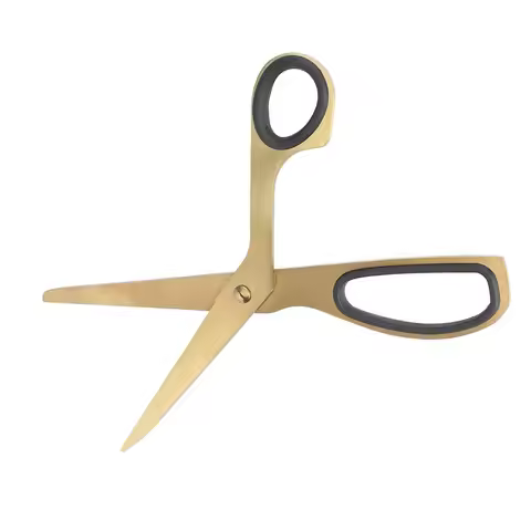 Black and Golden Golden Scissors Stainless Steel Asymmetrical Design Golden Stainless Steel Scissors