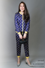 เสื้อแจ็คเก็ต กางเกงขายาว พรีเมี่ยมเซ็ต : 2ชิ้น / 2 PIECES พรีเมี่ยมเซ็ตพิมพ์ลาย คอลเลคชั่นสุดหรู  B