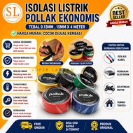 isolasi listrik kiloan murah 1 slop isi 10 pcs pollak ekonomis original warna hitam merah hijau