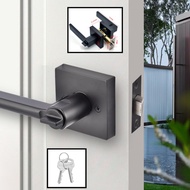 【Fast Delivery】Black Square Universal Bathroom Lockset Set / Household Three-Bar Lock Entrance Lock/ Main Door Lock / Griphandle Lock / Door Lock / Lockset