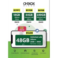 【Postpaid】Free Simcard  Onexox 4G LTE [Celcom Coverage] 18GB/44GB/48GB/100GB