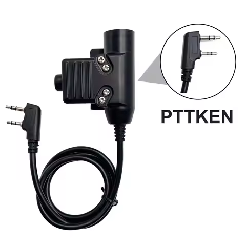 Tactical U94 PTT Adapter Cable for Standard 7.1mm Plug Headset Compatible with For Baofeng Ham Radio