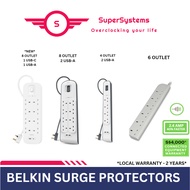 BELKIN BSV804sa2M 8 Outlets 2M / BELKIN Surge Protection Strip with 2 USB/ MULTIPLUG / SURGE PROTECT