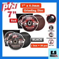 (1 BOX) PTN 7" X 6.0MM GRINDING DISC/WHEEL [BLACK/RED]